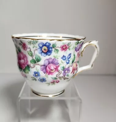 Buy Vintage Crown Staffordshire Spring Time Floral Chintz Tea Cup Fine Bone China • 14.40£