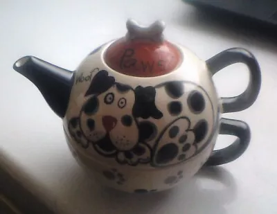 Buy Price & Kensington Pristine Pottery Dog Teapot & Cup  Paws For Tea  Tea For One • 4.99£