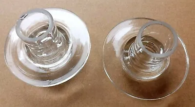 Buy Vintage Glass Candle Holders  Clear  Round Decorative • 12.99£