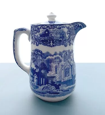 Buy Vintage George Jones & Sons Abbey 1790 Blue & White Coffee Pot Water Jug - VGC • 14.50£