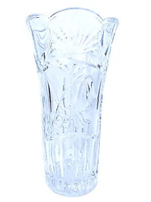 Buy VINTAGE MID CENTURY LARGE ELEGANT CUT LEAD CRYSTAL GLASS VASE - 26cm - Heavy • 38.50£