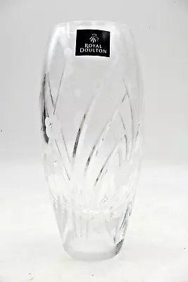 Buy Royal Doulton Cut Glass 9  Vase With Original Sticker • 9.99£