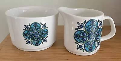 Buy Pretty J&G Meakin Pottery Impact Milk Jug & Sugar Bowl Jessie Tait Design 1960s • 6£