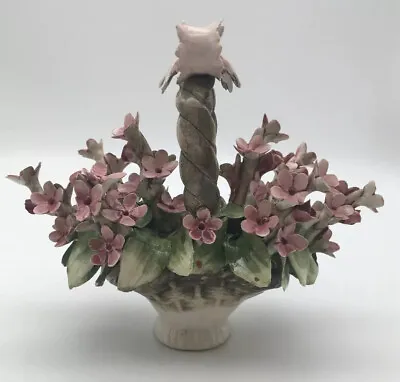 Buy Stunning Vintage Capodimonte Porcelain Flower Basket, Italy • 25£