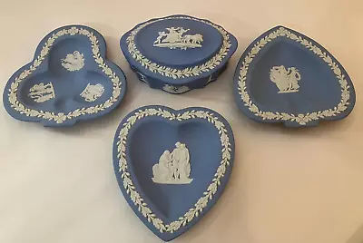 Buy Wedgewood Jasperware White Blue 3 Dishes And 1 Pot With Lid • 7.50£