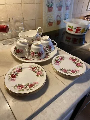 Buy QUEEN ANNE  MILK JUG AND SUGAR BOWL & 3 Cups /6 Side Plates /sandwich Plate. • 15£