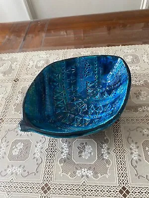 Buy Aldo Londi For Bitossi Rimini Blu Leaf Shaped Glazed Ceramic Bowl / Ashtray • 350£