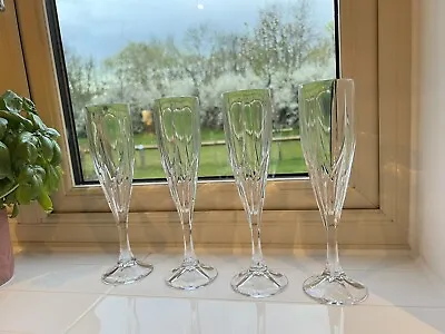 Buy Cut Glass Crystal Champagne Flutes -set Of 4 • 24£