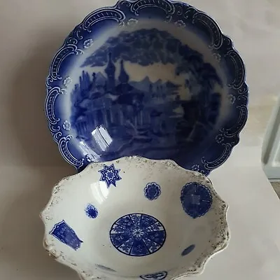 Buy Blue White China James Kent Longton Fenton Osaka Vintage White BlueLarge Bowl  • 10£
