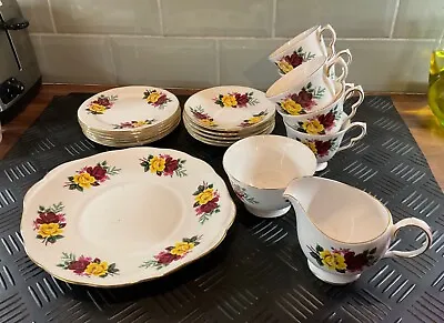 Buy Queen Anne China Complete Tea Set - Cups, Saucers, Plates, Jug, Bowl  21 Piece! • 120£