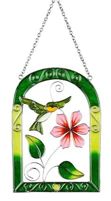 Buy Modern Window Hanging Suncatcher Decorative Hanger Bird Lily Flower Pink Green • 34.22£
