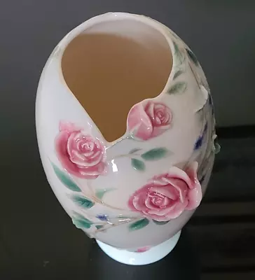 Buy Franz Porcelain For Royal Doulton 3D Pink Rose Bud Vase FZ00642 • 24.99£