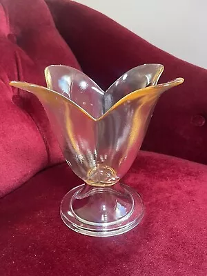 Buy Vintage Peach Glass Vase Tulip Vase Flower Decoration Retro Coloured • 8.99£