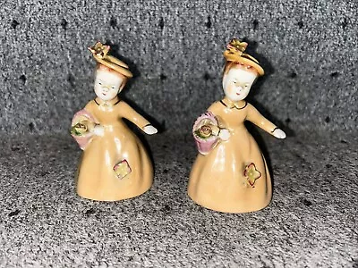 Buy Edwardian Beige Lady With Basket - China Bell Figurine/bell In Costume X 2 • 8£