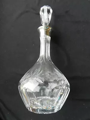 Buy 1984 Mappin And Webb Glass Crystal London Import Decanter Silver Collar - 31cm • 49.99£