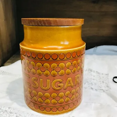 Buy Vintage Hornsea Saffron Sugar Storage Jar Canister. Medium Size 1970s • 15£