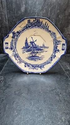 Buy Antique Royal Doulton Norfolk Blue & White Octagonal Cake Serving Plate • 8.40£
