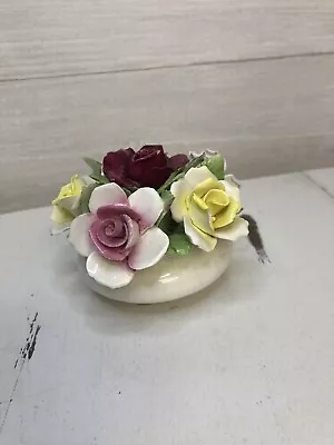 Buy Vintage Royal Doulton Porcelain Bone China Flower Basket Pot Roses 2.5” Cracked • 9.50£