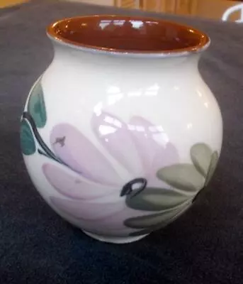 Buy Vintage Holkham Pottery Vase Hand Painted Flowers  3.5in  Ht. • 4.99£