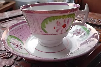 Buy Antique Pink Lustreware Cup And Saucer • 5£