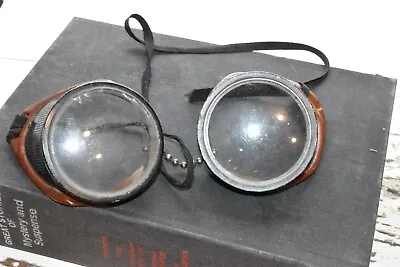 Buy Vintage WILSON Bakelite Safety Glasses / Goggles Steampunk Motorcycle Aviation • 46.28£