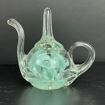 Buy JOE ST CLAIR Controlled Bubble Teapot/Ring Holder Paperweight  Robins Egg Blue • 20.82£