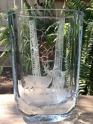 Buy Strombergshyttan Glass Sweden Huge Etched Vase • 380.37£