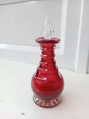 Buy Vintage Cranberry Small Glass Decanter. • 15£