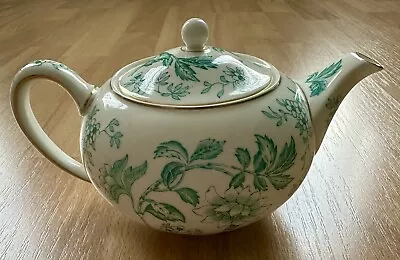 Buy Rare Vintage Wedgwood Bone China - Berkeley Hotel - Green Floral Pattern Teapot • 149.99£