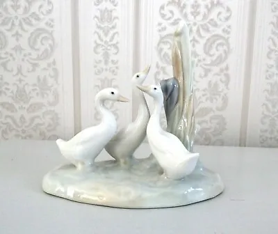 Buy Lladro Nao Porcelain Group Of 3 Geese And Reeds - Perfect Condition • 9.50£