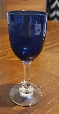 Buy Vintage Cobalt Blue Stem Wine Glass • 8.99£