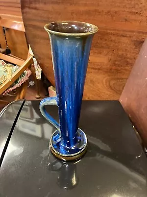 Buy Vintage Denby Danesby Bourne 1930s Electric Blue  Stoneware Phial Handled Vase • 39.99£