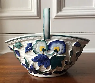 Buy H J Wood, Staffordshire Vintage Hand Painted Rare  Persian Blue  Basket Vase • 29.99£