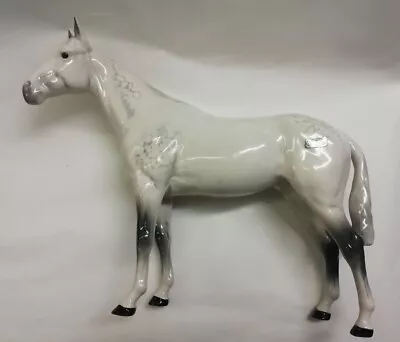 Buy Beautiful Beswick Dappled Grey / White Gloss Standing Horse Figure • 49.99£