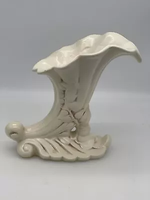 Buy Red Wing Pottery White Cornucopia Vase # 1098  8” H • 22.15£