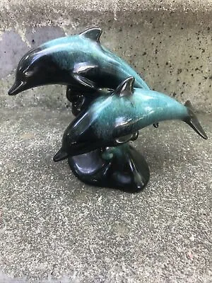 Buy Blue Mountain Pottery Two Dolphins Jumping On Wave Figurine Statue • 19.20£