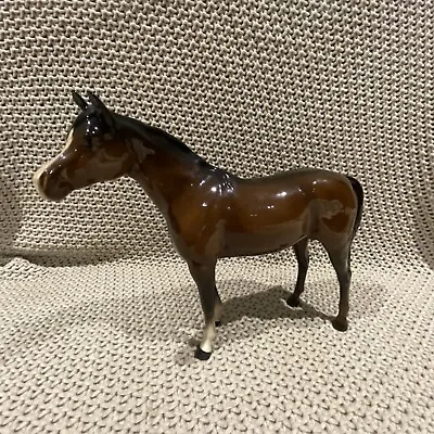 Buy Beswick  Large Brown Race Horse Glossy Figure 7’’ Good Condition • 42£
