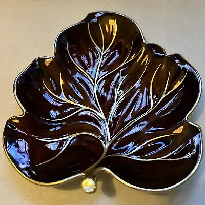 Buy Vintage Carlton Ware Lustre Australian Design Rouge Royale Leaf Dish 19cm • 15£