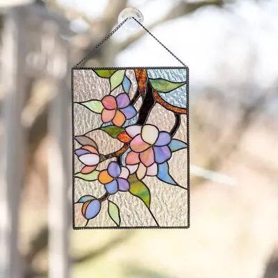 Buy Flat Stained Glass Window Pendant Hanging Stained Birds Panel  Home Decoration • 7.02£