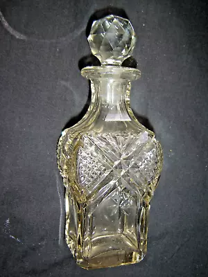 Buy Vintage Cut Glass Vinegar/oil Bottle With Stopper • 4.99£