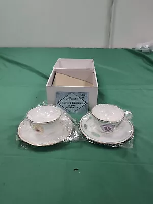Buy Noritake Bone China Set Of 2 Tea Cups And Saucers Flower Print New • 71.93£
