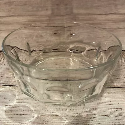 Buy Vintage Arcoroc France Clear Glass Thumbprint Fruit Vegetable Serving Bowl 6.5” • 13.44£