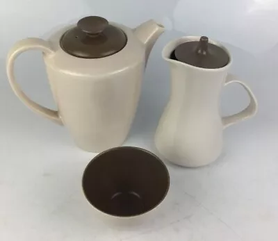 Buy Vintage Poole Pottery Tea/Coffee Pot Hot Water Pot And Sugar Bowl Twintone • 15£