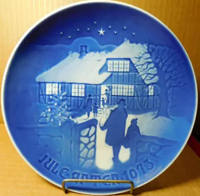 Buy WP~Bing & Grondahl Royal Copenhagen Christmas Blue Wall Collection Plate 1973 • 9.48£