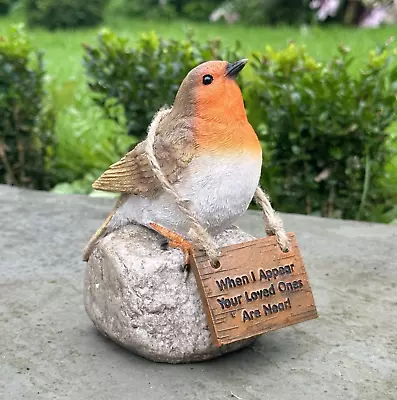 Buy Robin Ornament When I Appear Loved Ones Are Near Sign Memorial Grave Decoration • 15.95£