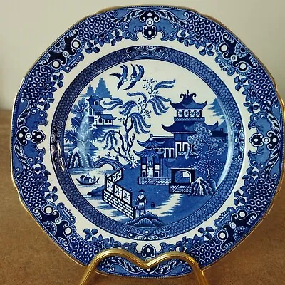 Buy Antique 1930s, Burleigh Ware Burgess & Leigh, 19cm Blue Willow Salad Plate • 4.95£