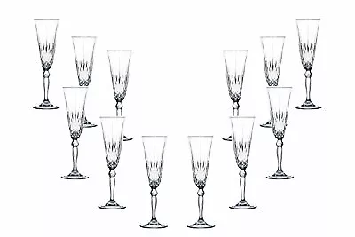 Buy Melodia Champagne Stemmed Glasses 5.5 Oz, Crystal Cut Glassware Set Of (12) • 132.21£