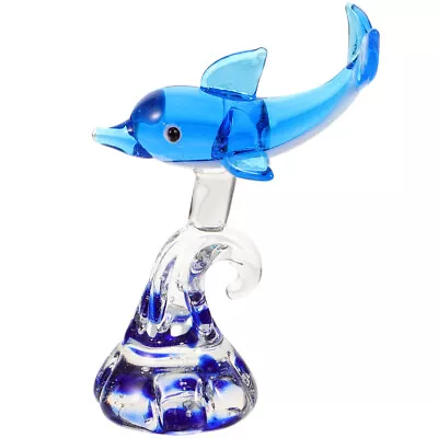 Buy Hand Blown Crystal Glass Dolphin Figurine Sea Animal Sculpture Desktop Ornament • 10.48£