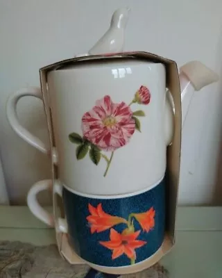 Buy RHS Tea For One Teapot And Cup Set, Lilly Carnations - Excellent Condition • 12£