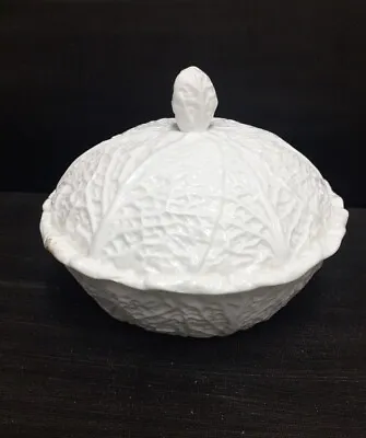 Buy Vintage Spode Bone China  White Savoy Cabbage Design Bowl With Lid • 14£